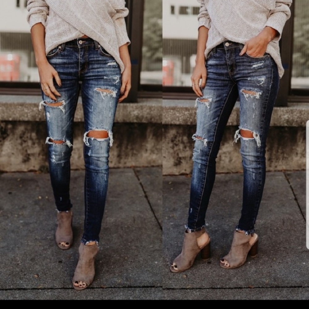 Distressed Ankle Jeans